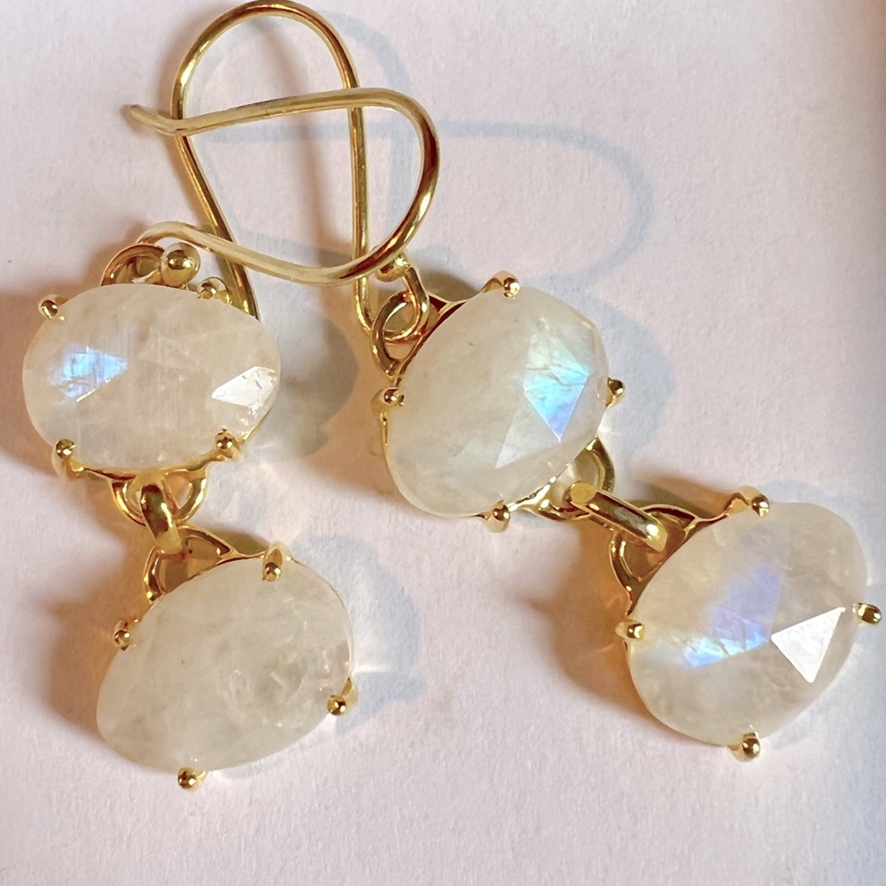 Moonstone Dangle Earrings Aureus + Argent | Ella